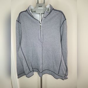Tommy Bahama Men’s Grey Reversible Long Sleeve 1/4 Zip Sweater Sz XL Pre Owned
